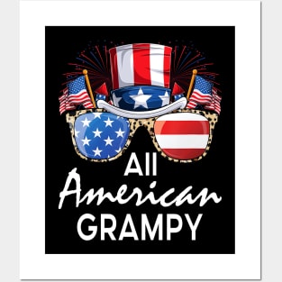 All American Grampy 4th of July USA America Flag Sunglasses Posters and Art